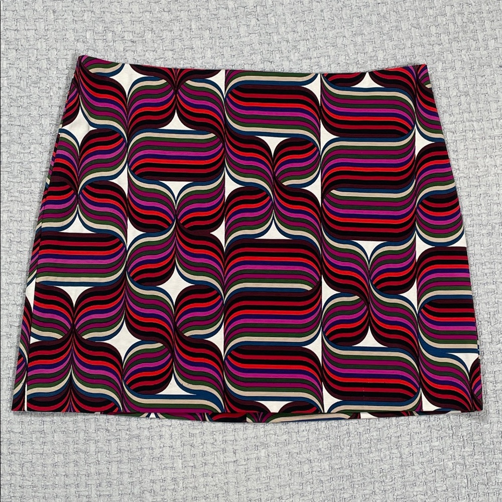 Trina Turk Skirt Women's Colorful Geometric Lined Mini Pencil Skirt Size 6